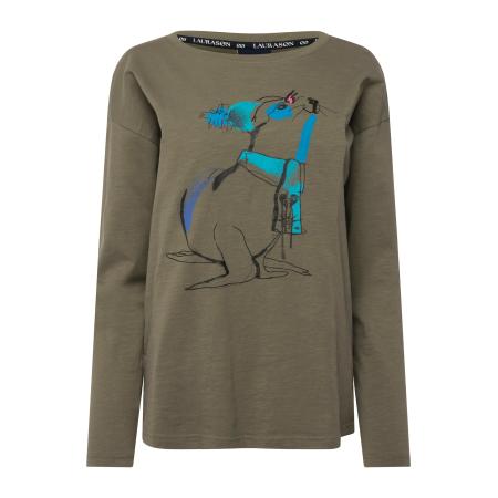 LAURASØN LAURASØN Shirt blauw / groen / kaki / donkergroen