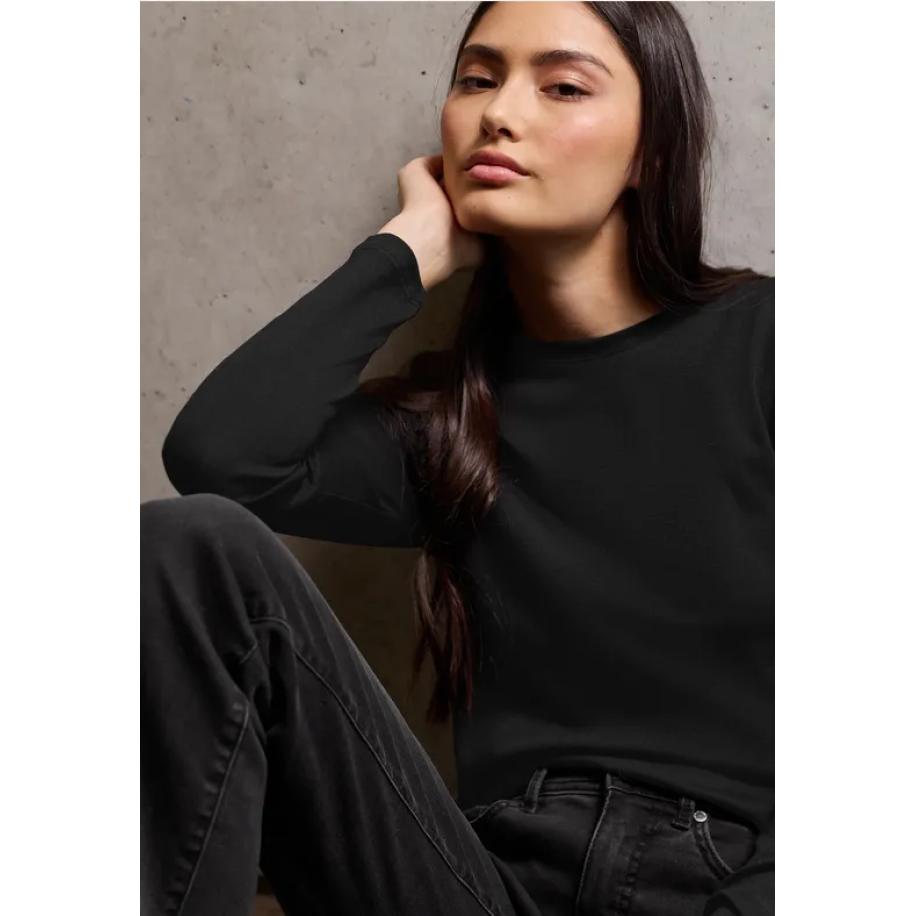 Street One Basic shirt met lange mouwen Zwart