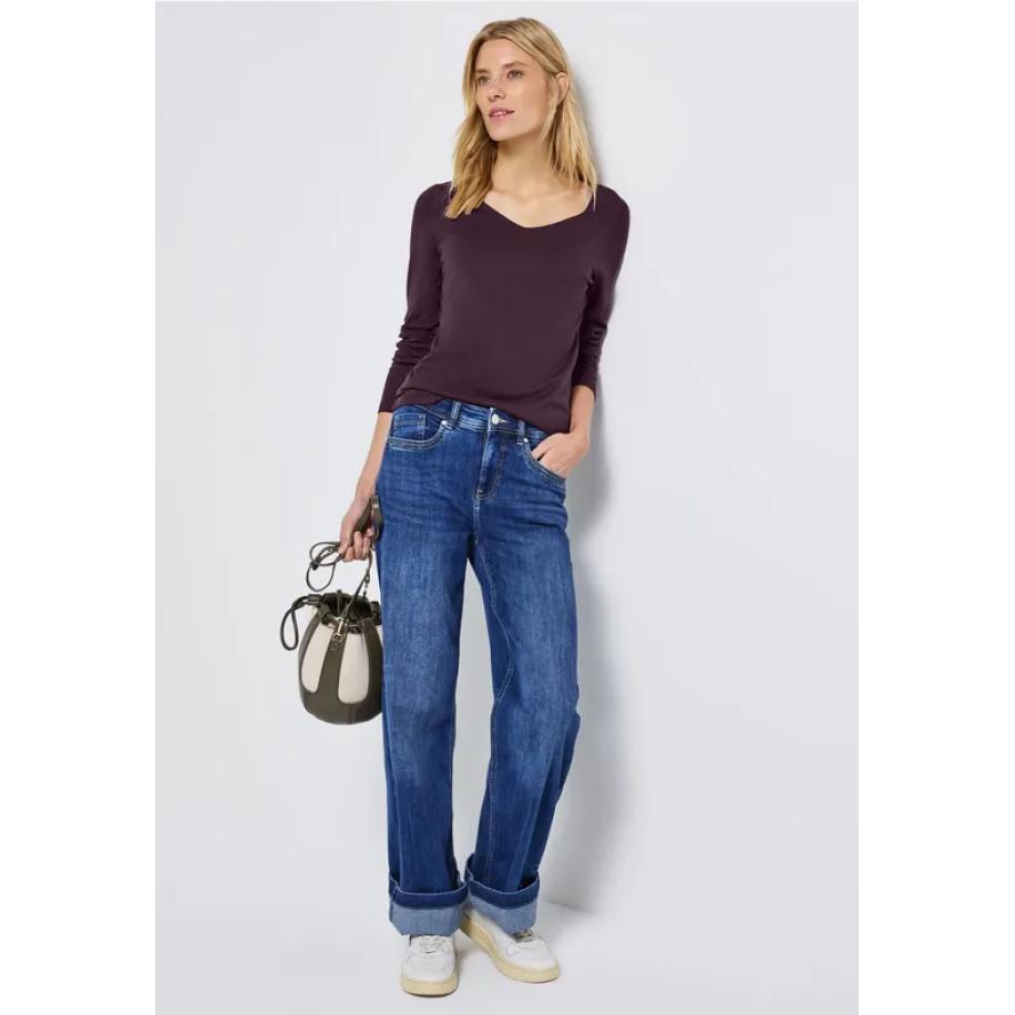 Street One Shirt met carrée halslijn Rood