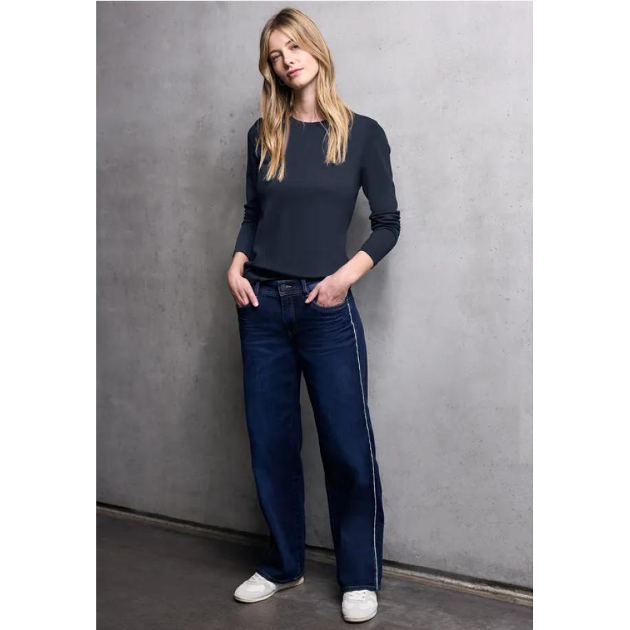 Street One Basic shirt met lange mouwen Blauw