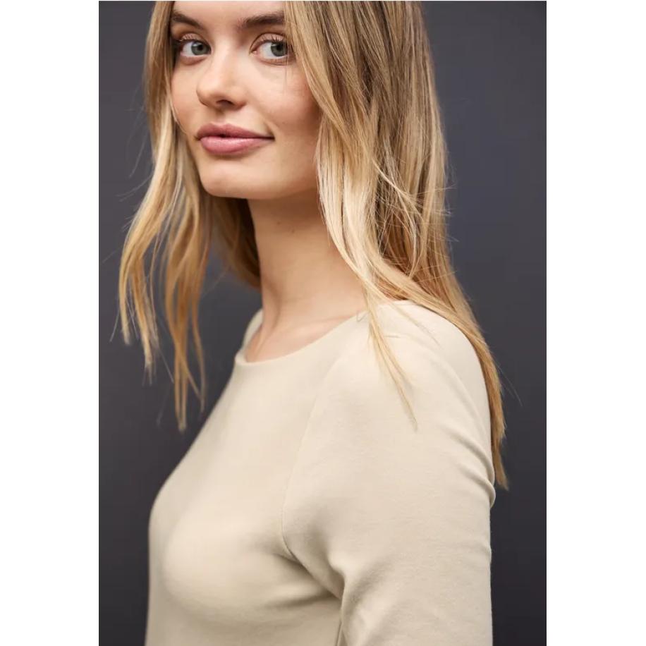 Street One Basic shirt met lange mouwen Bruin