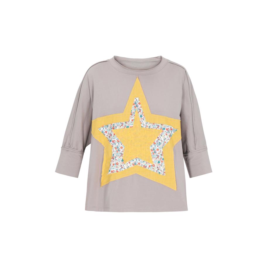MYMO MYMO Shirt beige / blauw / geel / wit -