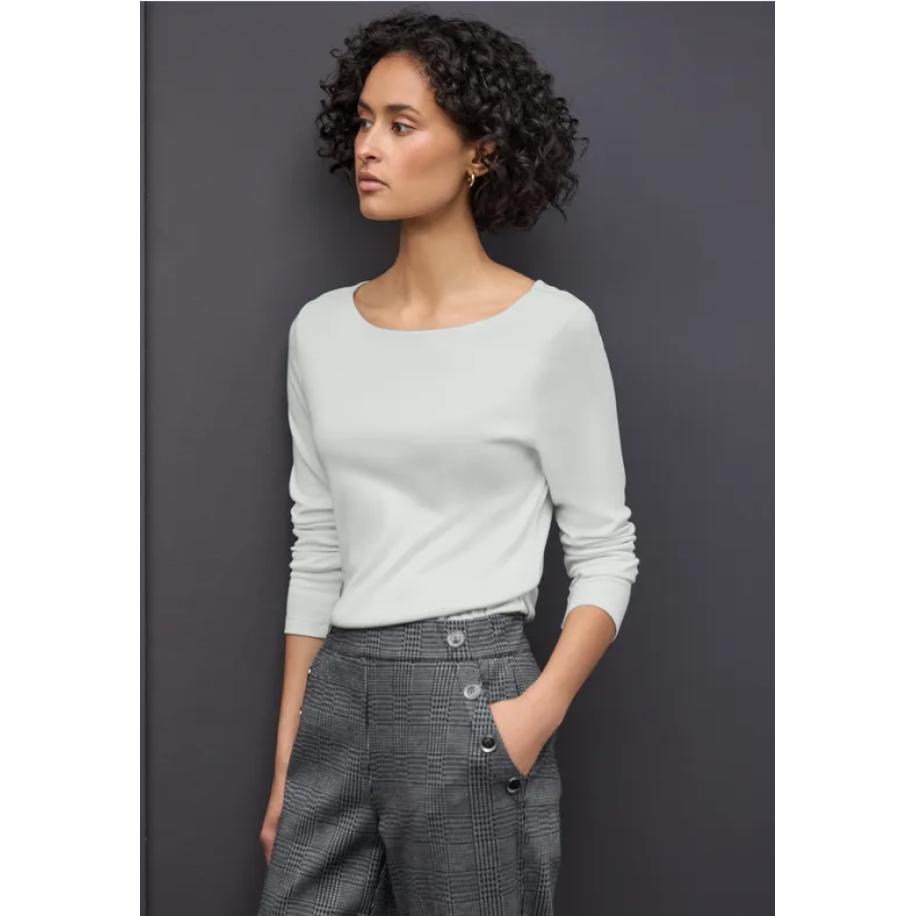 Street One Basic shirt met lange mouwen - Grijs