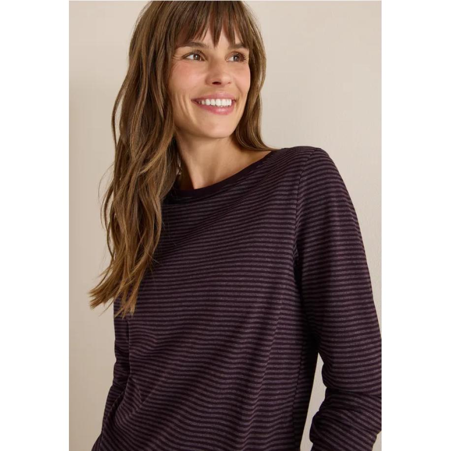 CECIL Shirt met ton-sur-ton strepen Rood