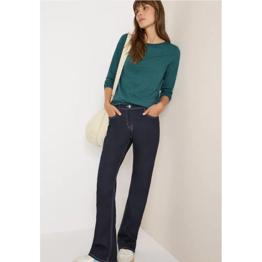 CECIL Shirt met ton-sur-ton strepen Groen