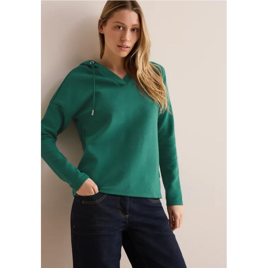 CECIL Twill Hoodie-shirt Groen