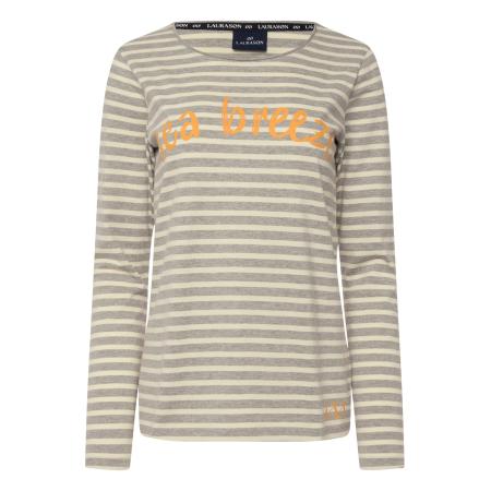 LAURASØN LAURASØN Shirt lichtgrijs / oranje