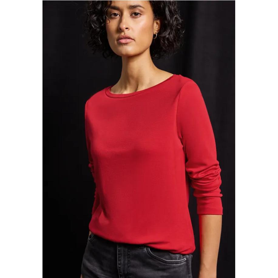 Street One Basic shirt met lange mouwen Rood