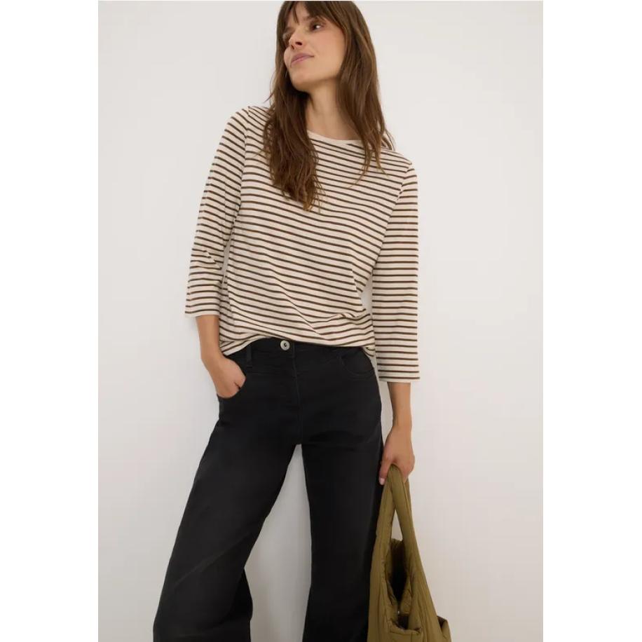 CECIL Gestreept shirt Bruin