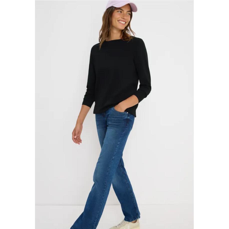 CECIL Shirt in effen kleur Zwart