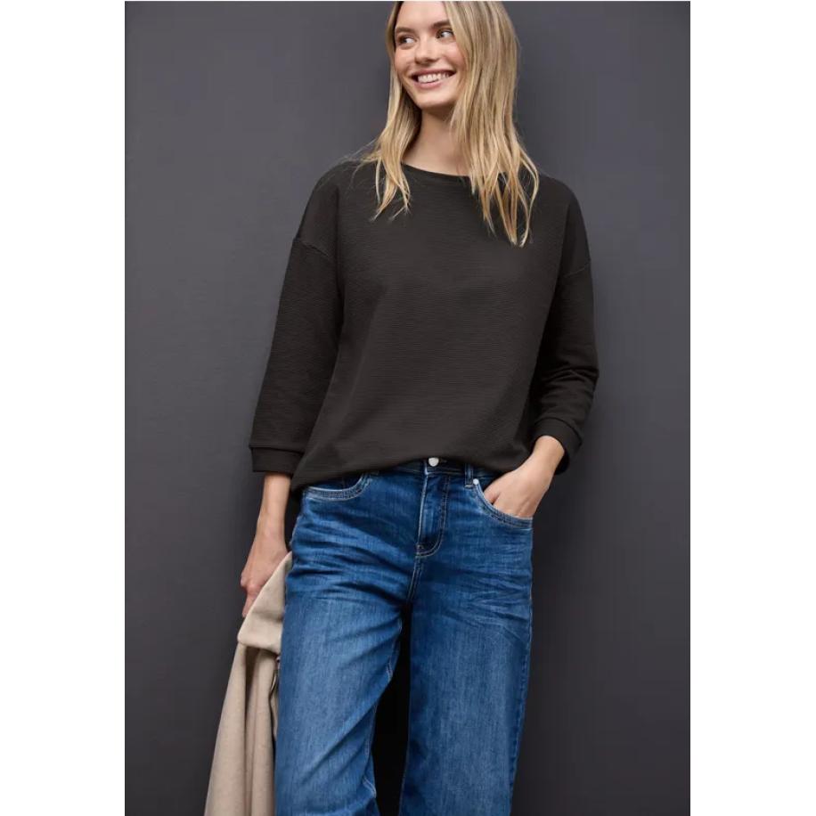 Street One Gestructureerd gemengd shirt Bruin