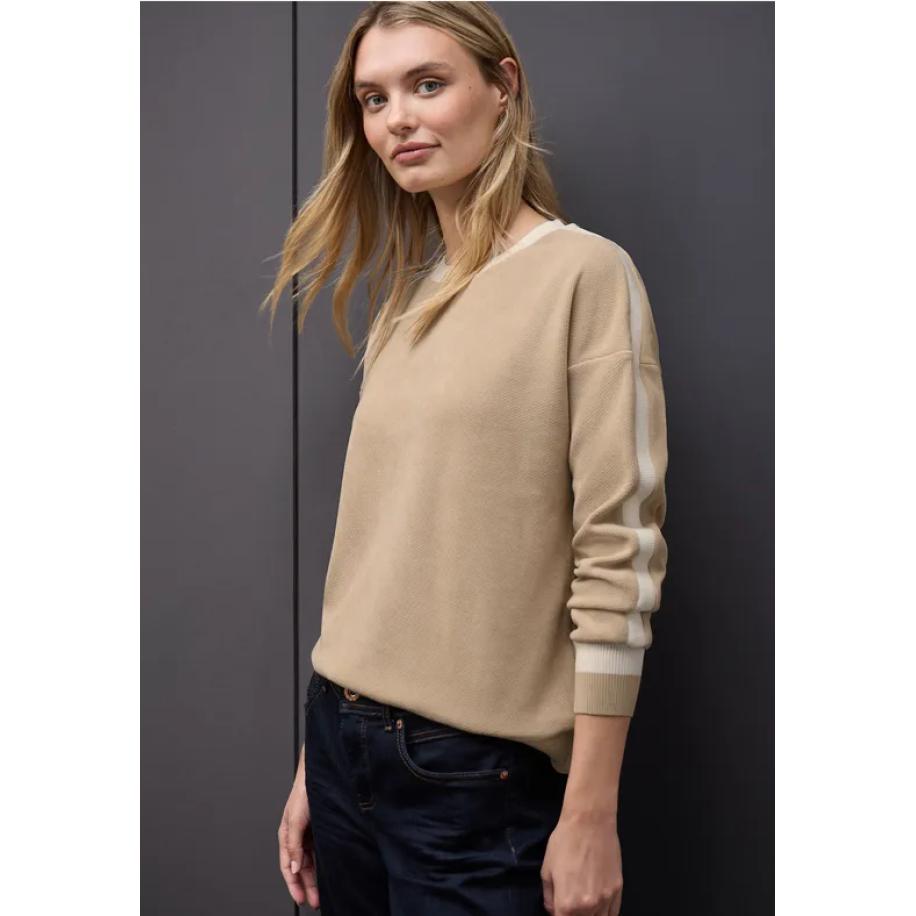 Street One Shirt met structuur Bruin