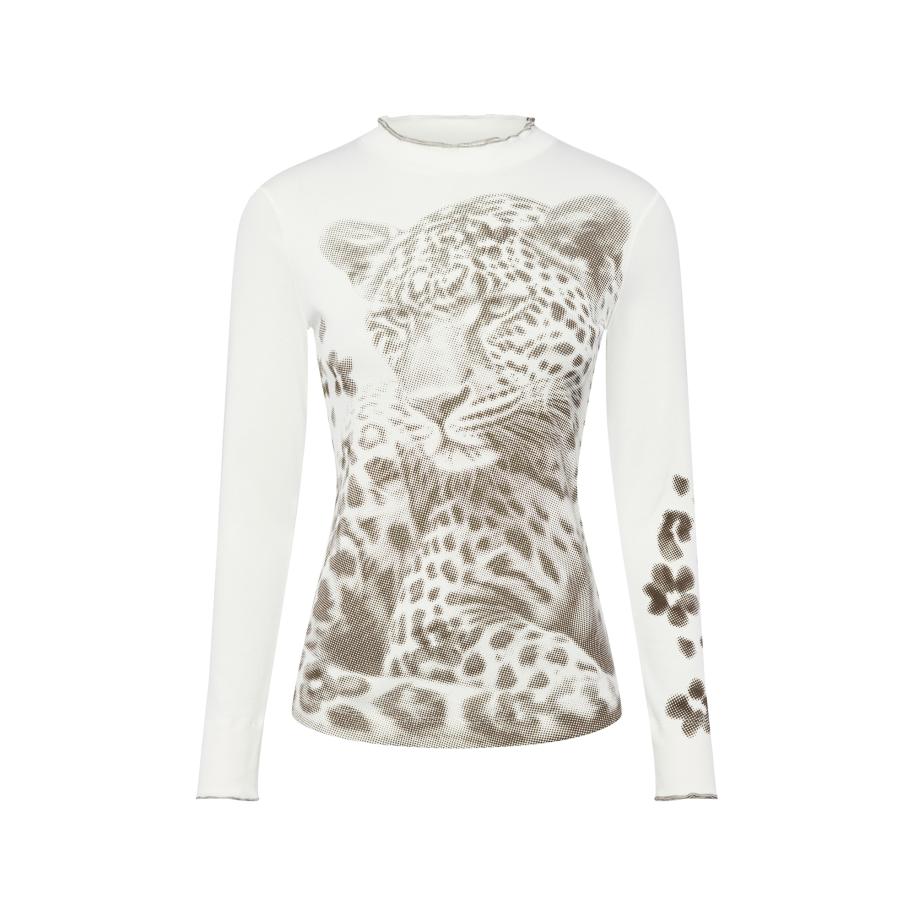 Marc Cain Marc Cain Shirt kaki / pink / wit -