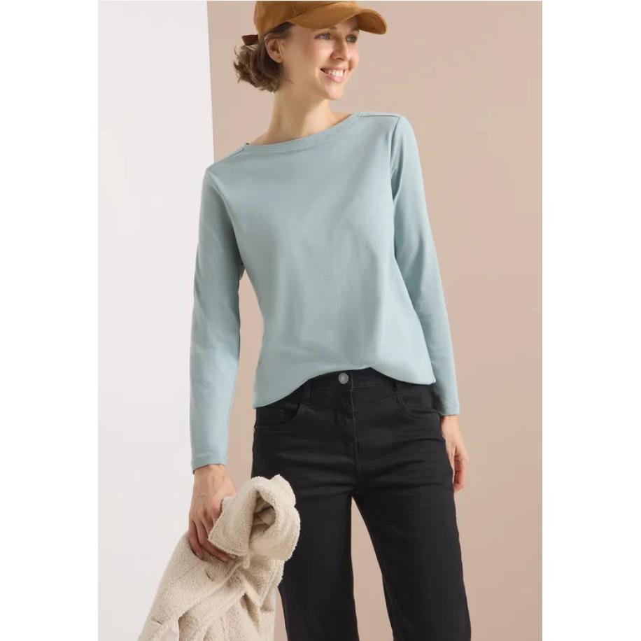 CECIL Shirt in effen kleur Blauw