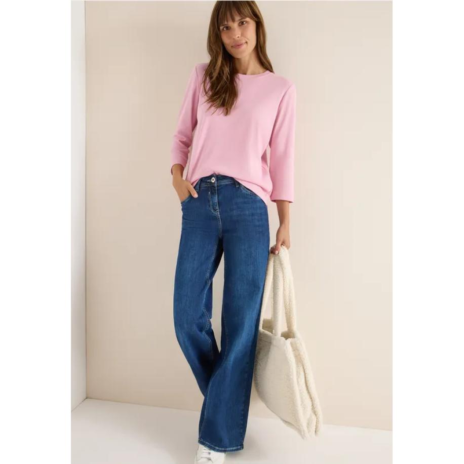 CECIL Shirt met geribde structuur Roze