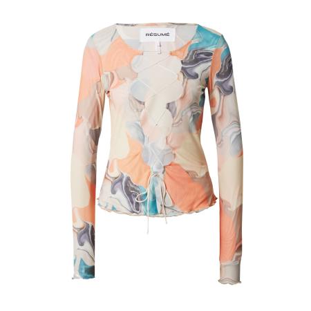 Résumé Résumé Shirt Sia turquoise / pasteelgeel / donkerlila / oranje