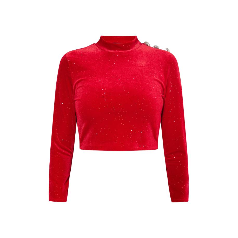 Faina faina Shirt Tylin rood / zilver / transparant -