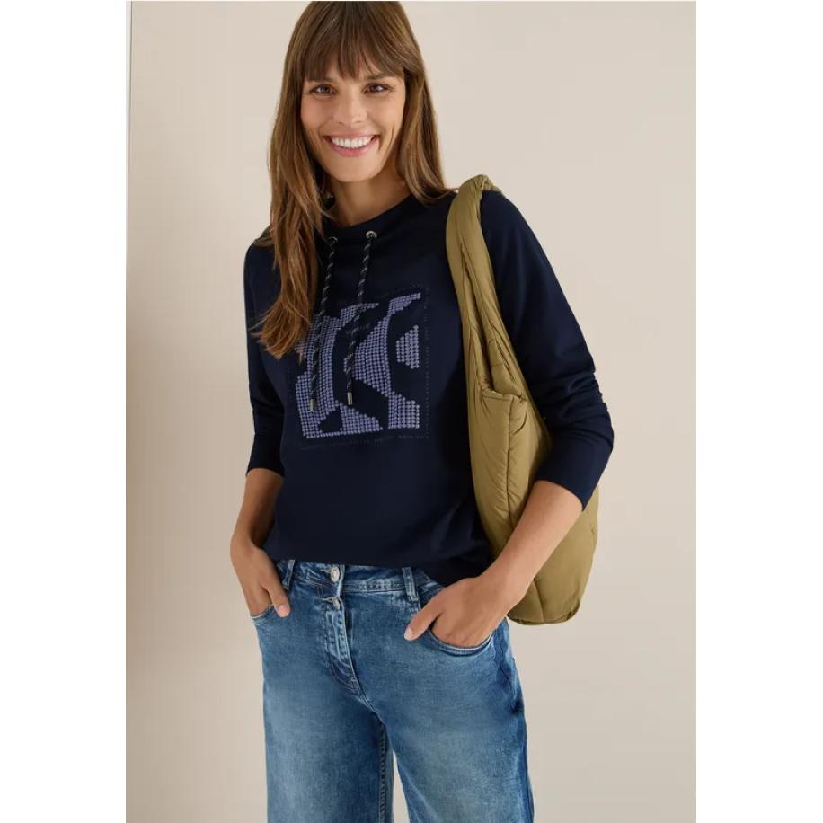 CECIL Shirt met kunstwerk Blauw