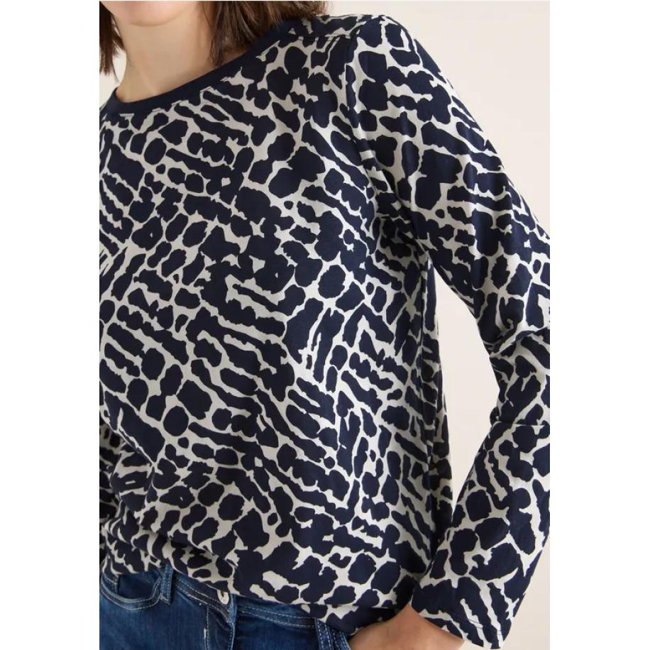 CECIL Gedessineerd shirt met lange mouwen Blauw