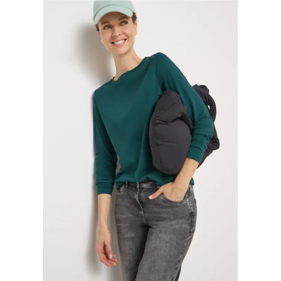 CECIL Shirt in effen kleur Groen