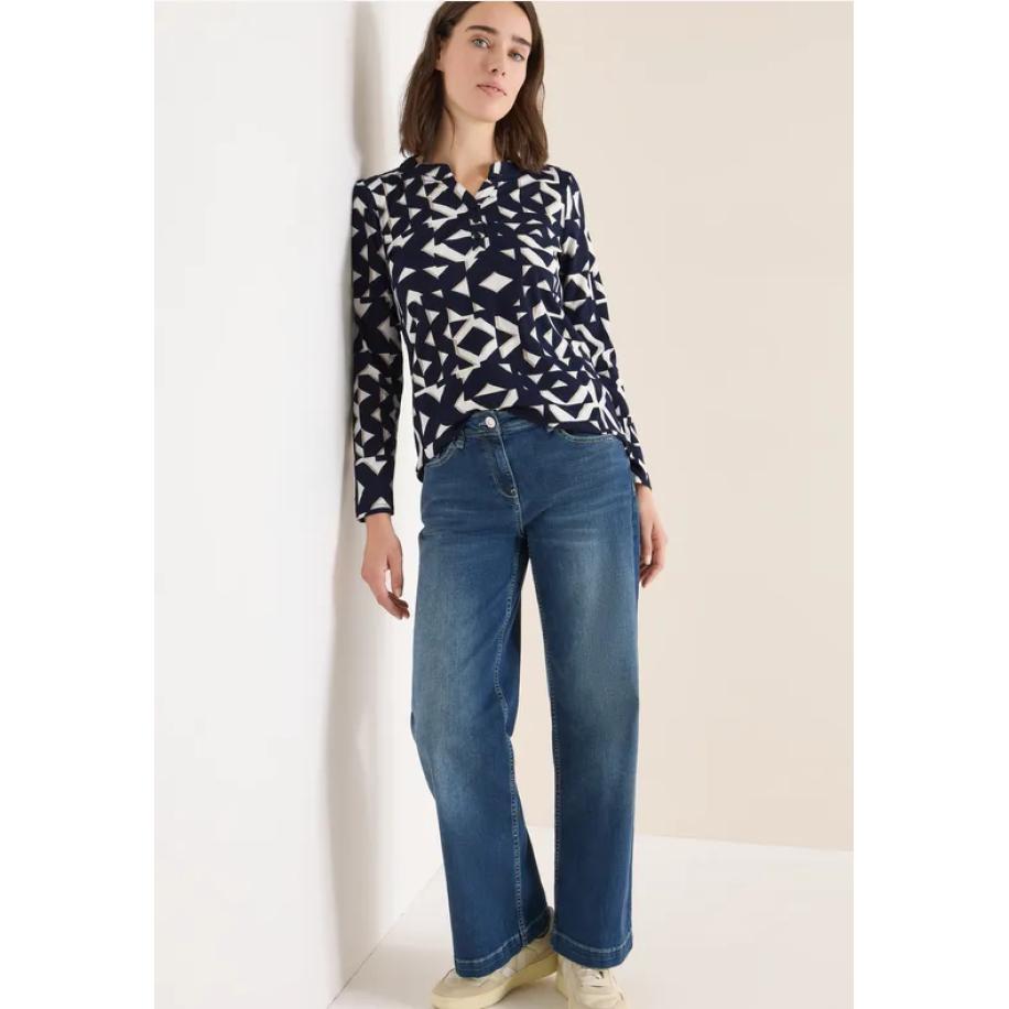 CECIL Shirt met print in tunieklook Blauw