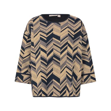 Masai Masai Shirt MaBriella beige / donkerblauw