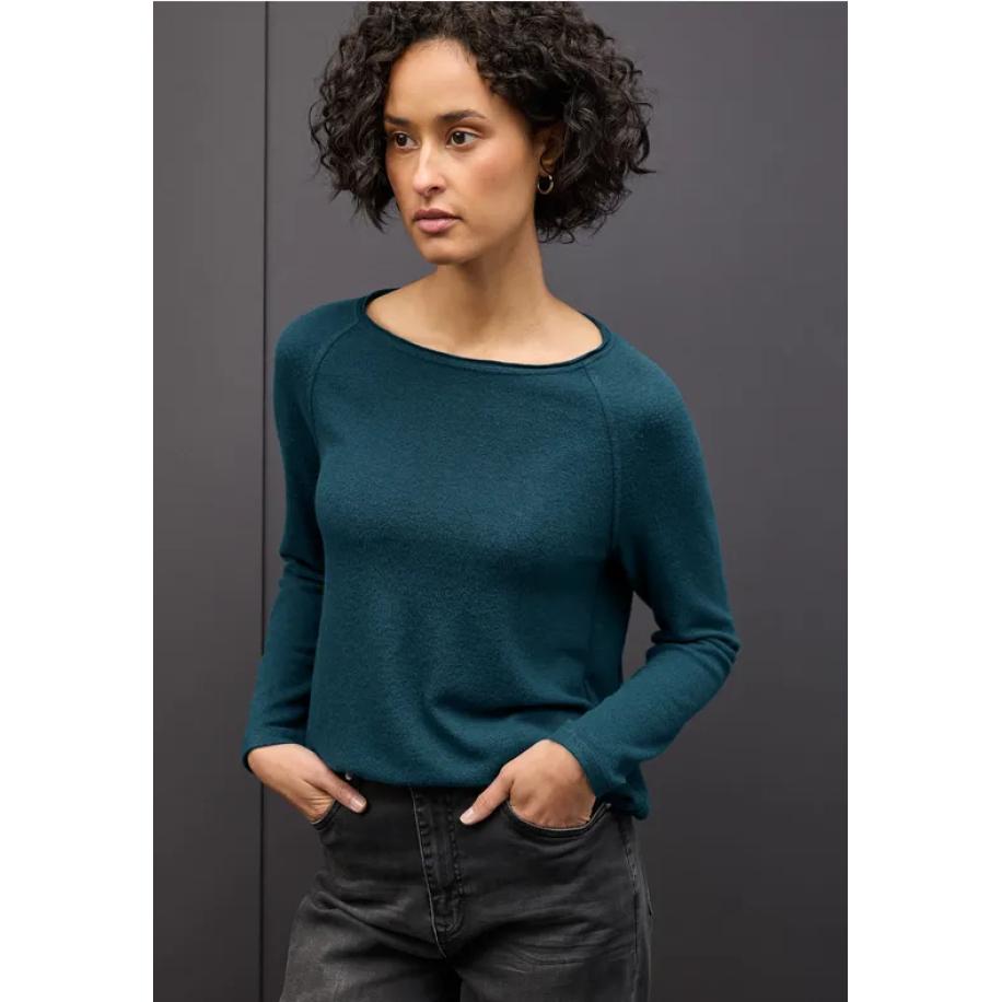 Street One Zacht gemêleerd shirt Blauw