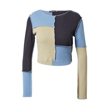 Nasty Gal Nasty Gal Shirt taupe / lichtblauw / donkerblauw