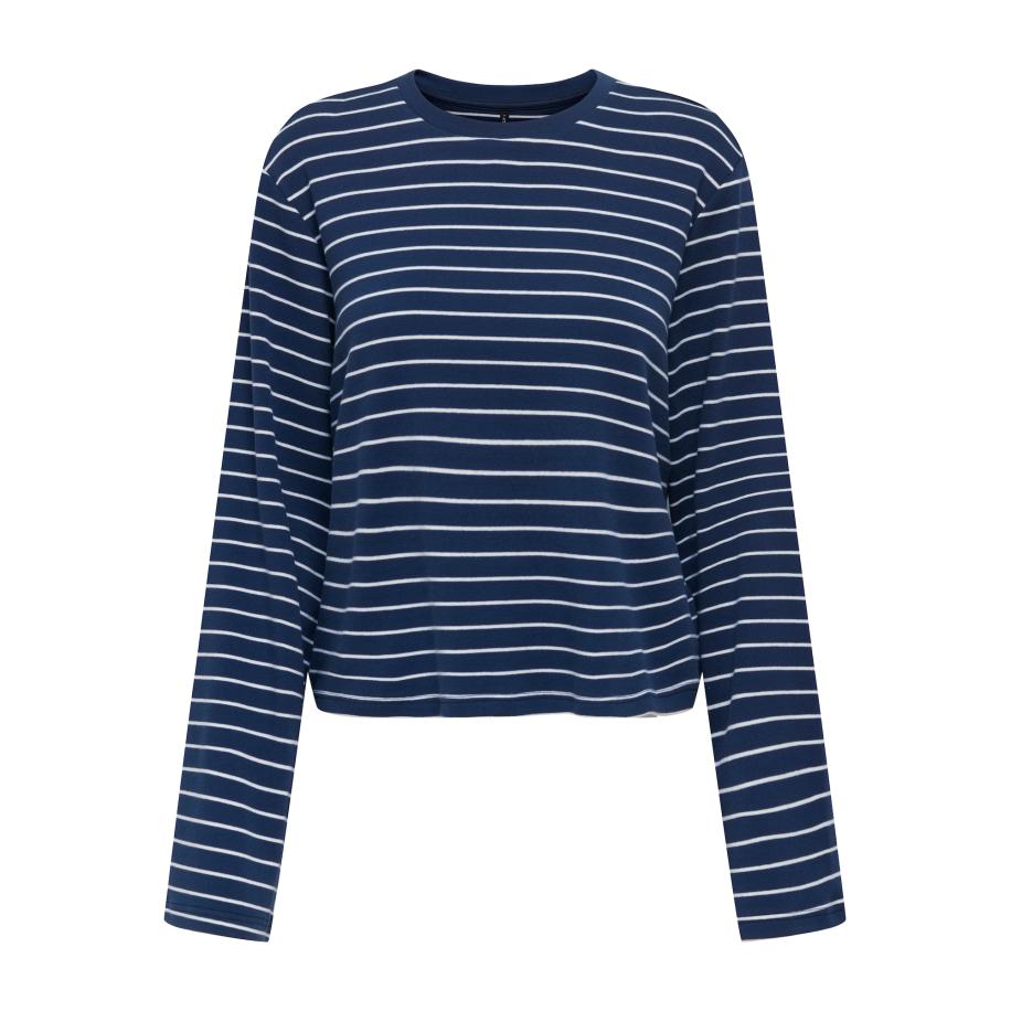 Only ONLY Shirt donkerblauw / wit -