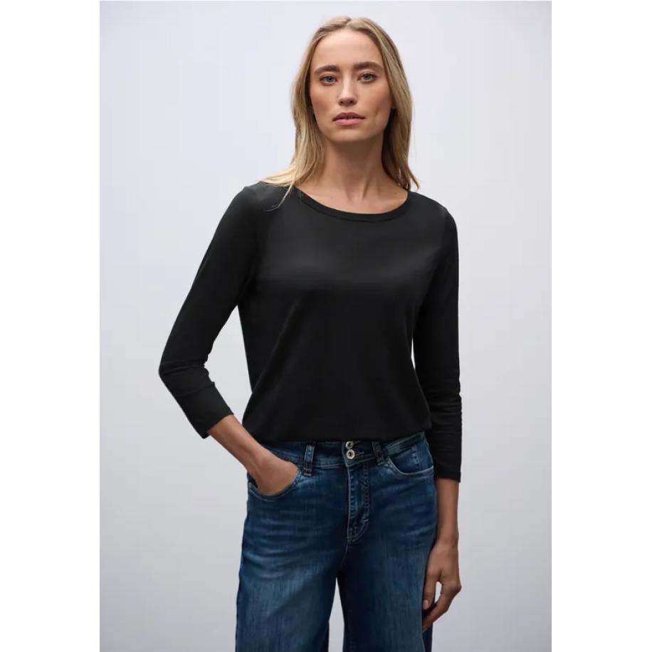 Street One Shirt in lange stijl Zwart