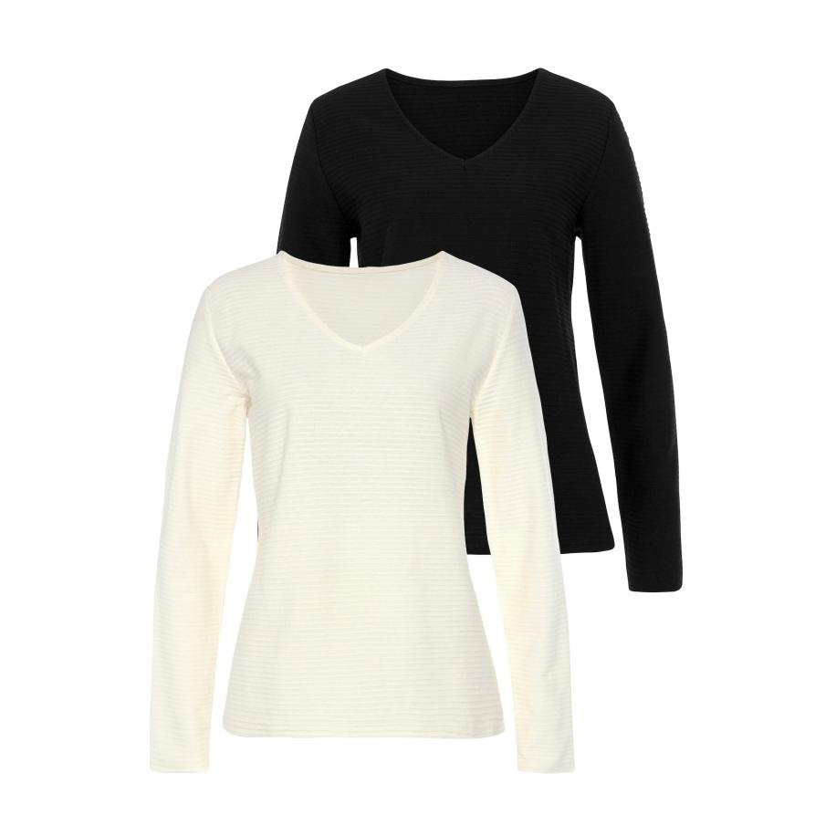 Lascana LASCANA Shirt zwart / wit -