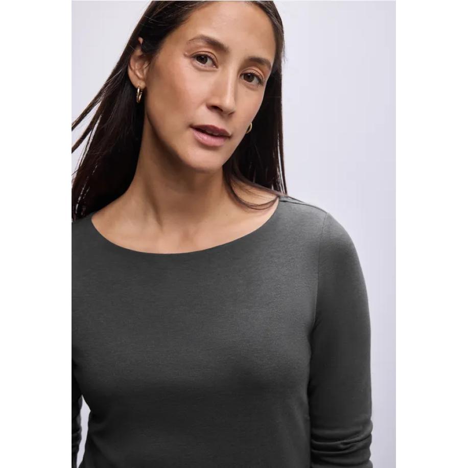 Street One Basic shirt met lange mouwen Grijs