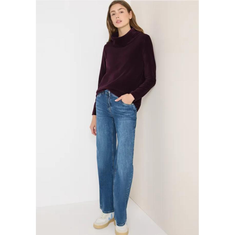 CECIL Corduroy shirt met grote kraag Rood