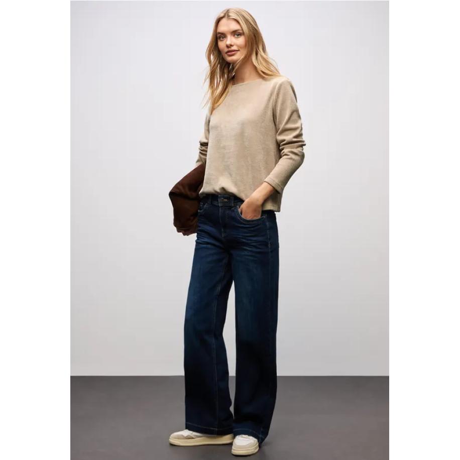 Street One Shirt met boothals Bruin