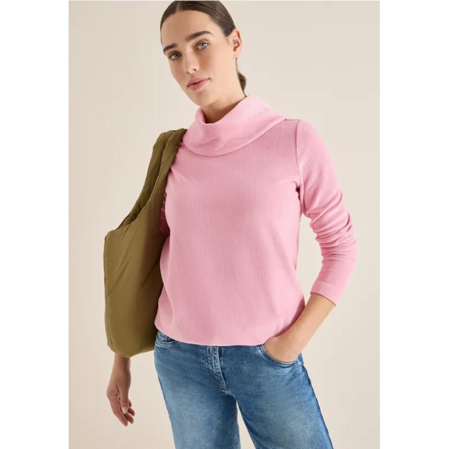 CECIL Corduroy shirt met grote kraag - Roze