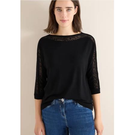 CECIL Batwing shirt met mesh
