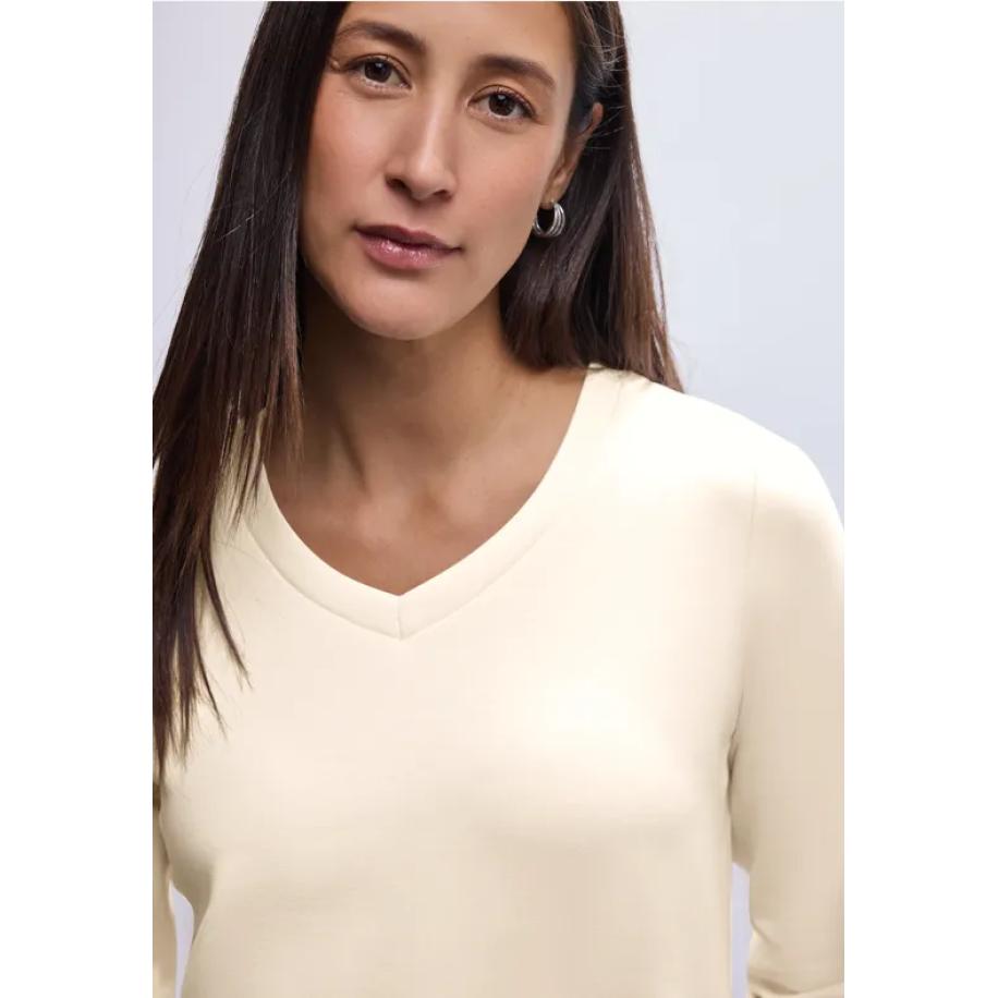 Street One Silk-Look shirt Bruin