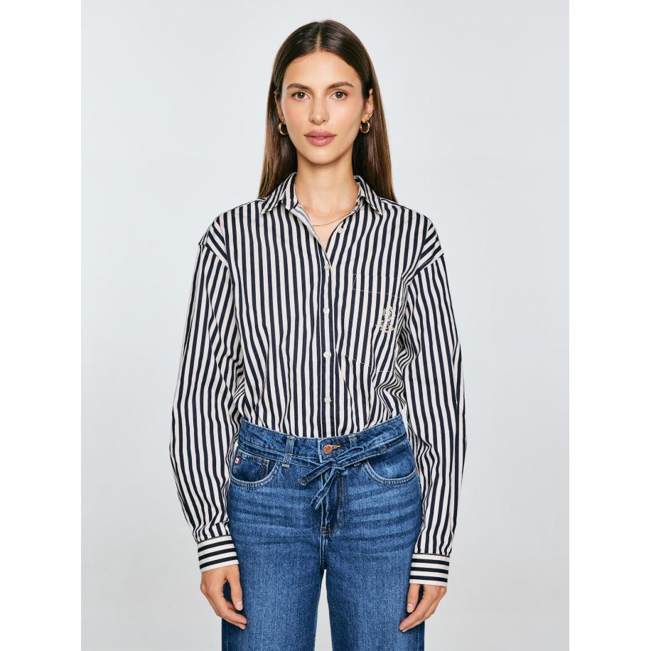 Big Star BIG STAR Shirt Tina marine / wit -