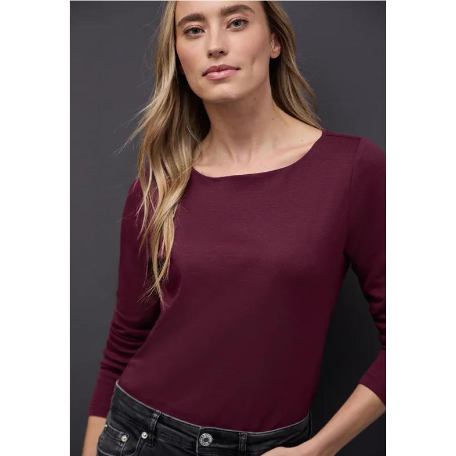 Street One Basic shirt met lange mouwen Rood