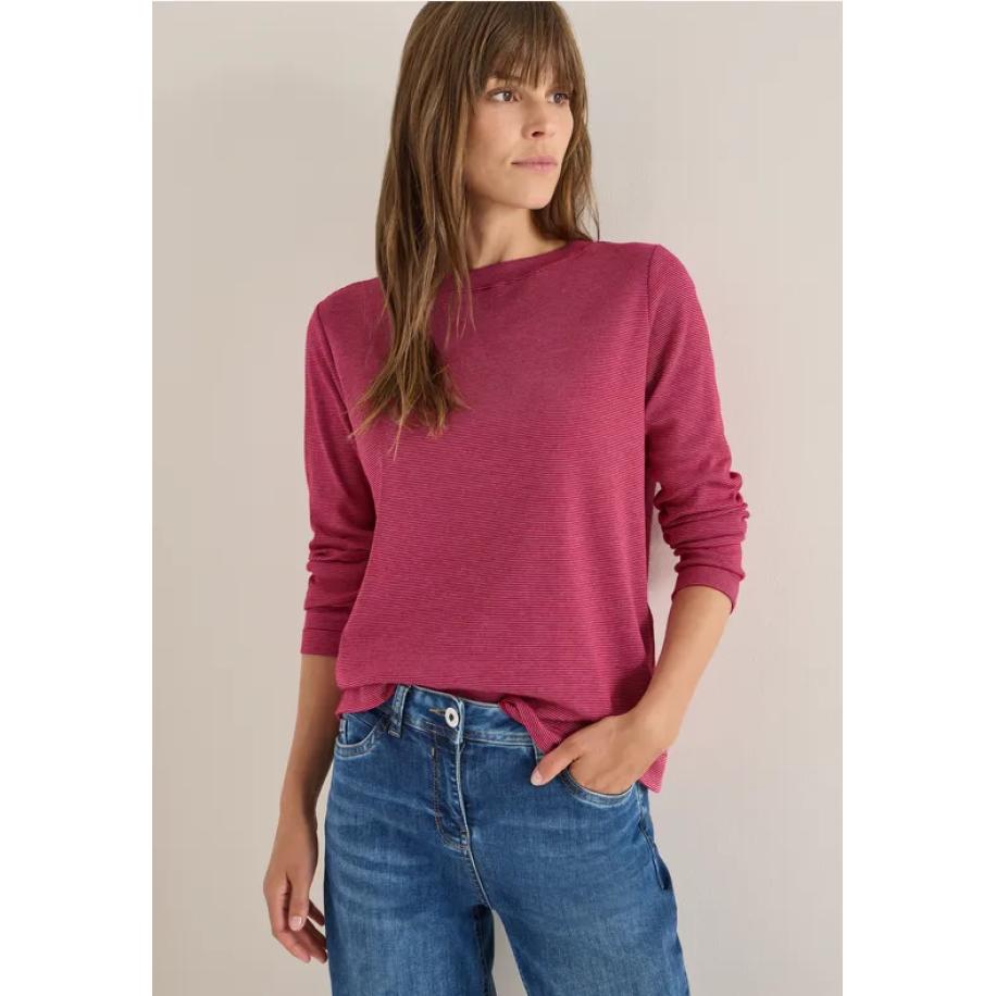 CECIL Shirt met fijne strepen Rood