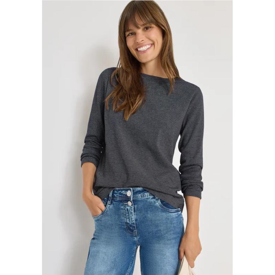 CECIL Shirt met fijne strepen Blauw