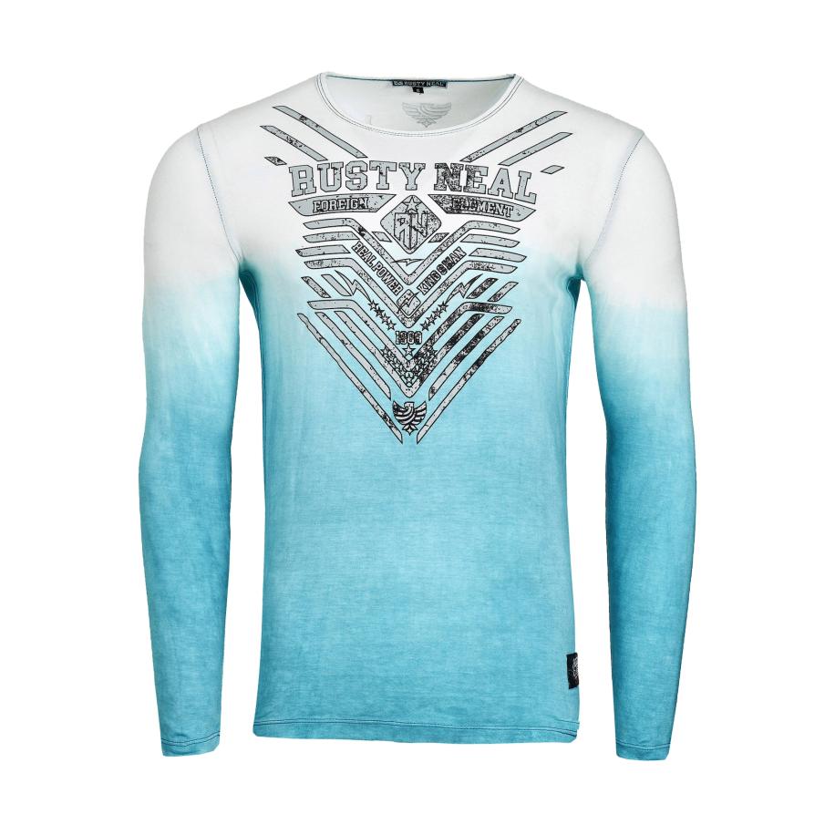 Rusty Neal Rusty Neal Shirt hemelsblauw / wit -