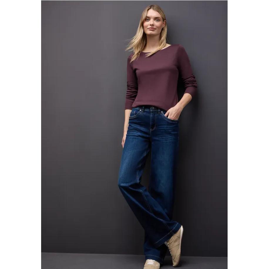 Street One Basic shirt met lange mouwen Rood