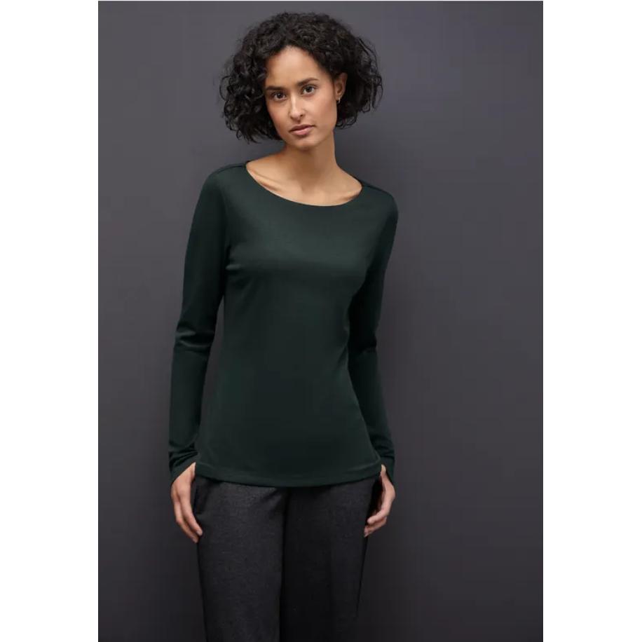 Street One Basic shirt met lange mouwen Groen