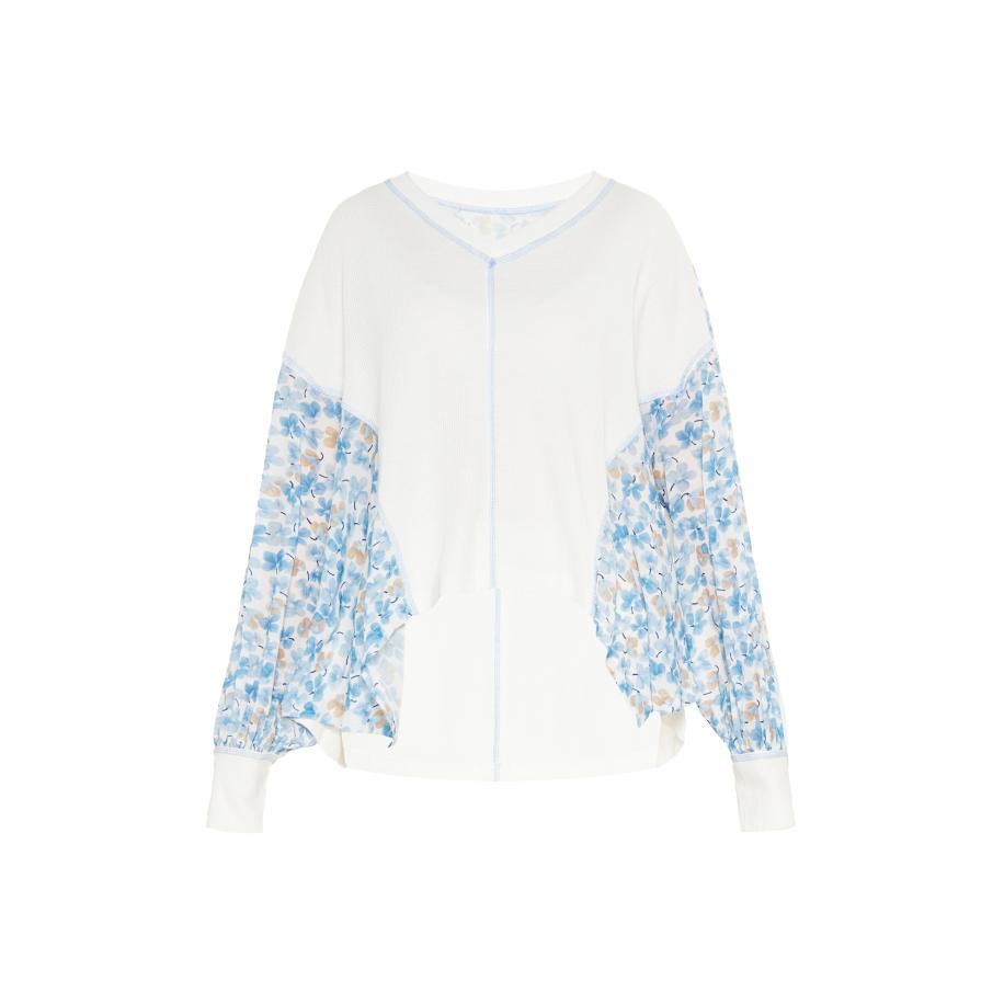 FELIPA FELIPA Shirt Fashion Look camel / lichtblauw / wit -