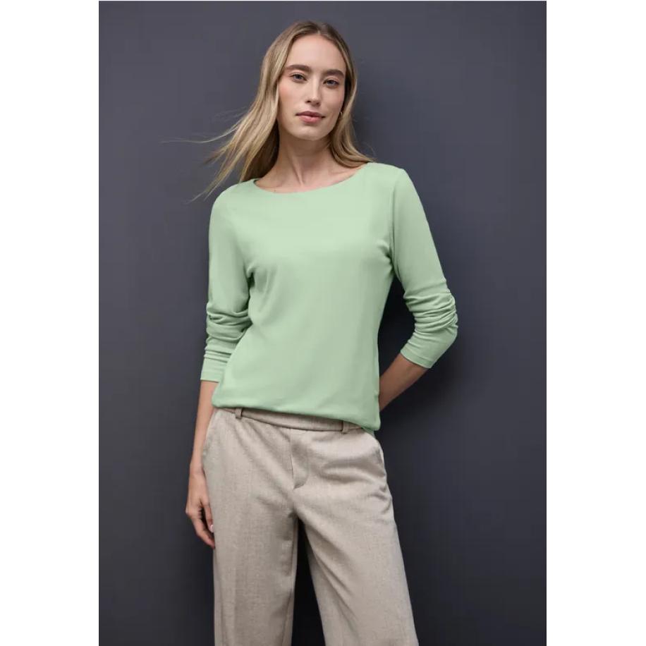 Street One Basic shirt met lange mouwen - Groen