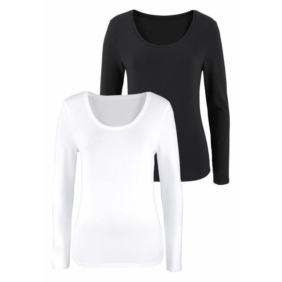 VIVANCE VIVANCE Shirt zwart / wit -