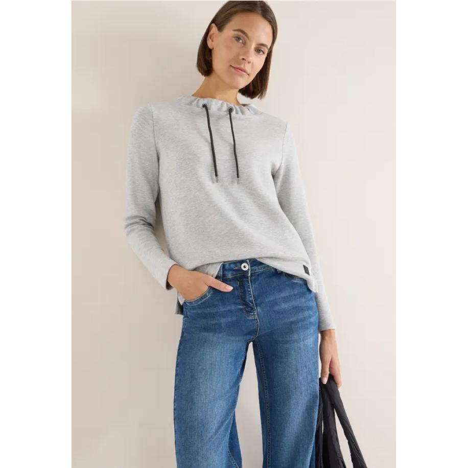 CECIL Zacht piquée shirt Grijs