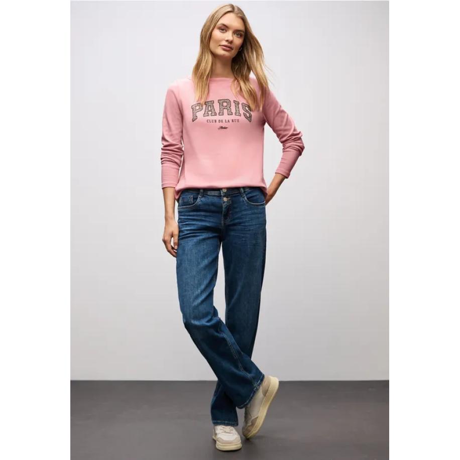Street One Langarmshirt mit Wording - Roze