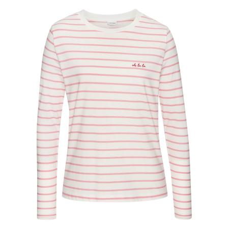 Lascana LASCANA Shirt rosa / robijnrood / wit
